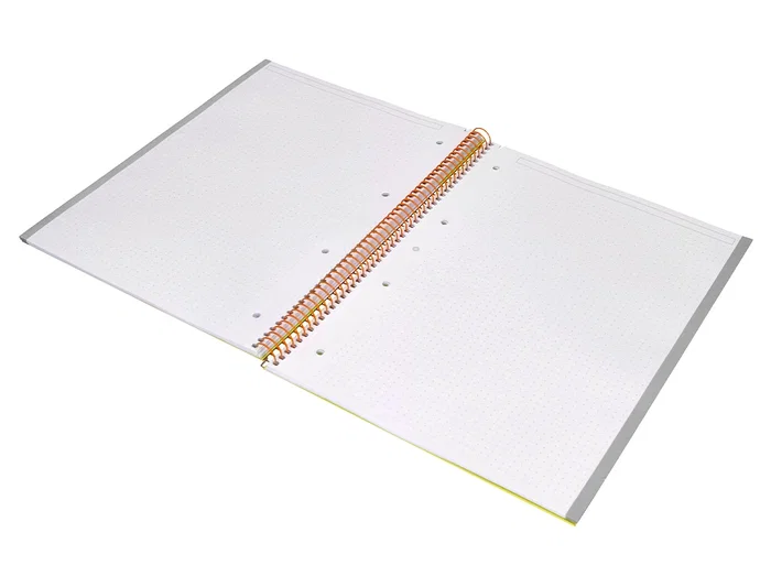 Antartik Cuaderno espiral Din A4 micro 80 hojas 90 gr rayado puntos tapa forrada banda 4 taladros amarillo