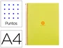 Antartik Cuaderno espiral Din A4 micro 80 hojas 90 gr rayado puntos tapa forrada banda 4 taladros amarillo