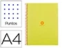 Antartik Cuaderno espiral Din A4 micro 80 hojas 90 gr rayado puntos tapa forrada banda 4 taladros amarillo