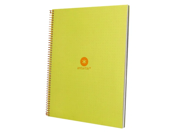 Antartik Cuaderno espiral Din A4 micro 80 hojas 90 gr rayado puntos tapa forrada banda 4 taladros amarillo