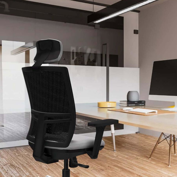 PIQUERAS Y CRESPO Silla de oficina Yunquera con mecanismo Sincro, Blanco y Negro PIQUERAS Y CRESPO Silla de oficina Yunquera con mecanismo Sincro, Blanco y Negro