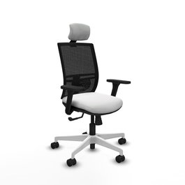 PIQUERAS Y CRESPO Silla de oficina Yunquera con mecanismo Sincro, Blanco y Negro