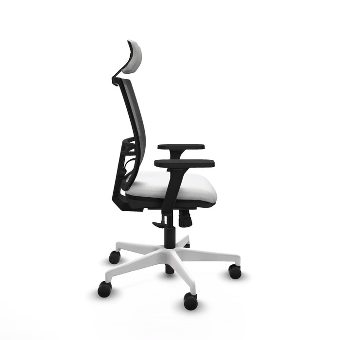 PIQUERAS Y CRESPO Silla de oficina Yunquera con mecanismo Sincro, Blanco y Negro PIQUERAS Y CRESPO Silla de oficina Yunquera con mecanismo Sincro, Blanco y Negro