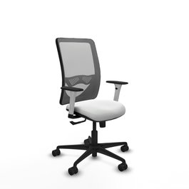 PIQUERAS Y CRESPO Silla de oficina Zulema con mecanismo Sincro, Blanco y Gris
