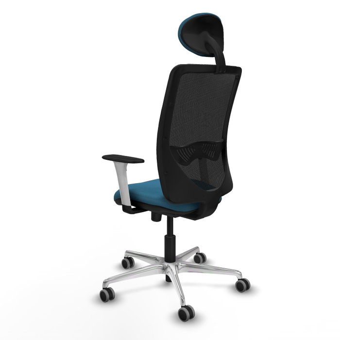PIQUERAS Y CRESPO Silla de oficina Zulema con mecanismo Sincro, Verde petróleo y Negro