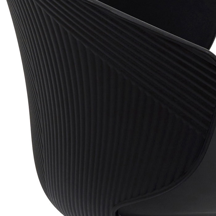 Home Deco Factory Silla Negra Brighton - Acolchada, Respaldo con Relieve, Soporta 110 kg, 49x56x79 cm