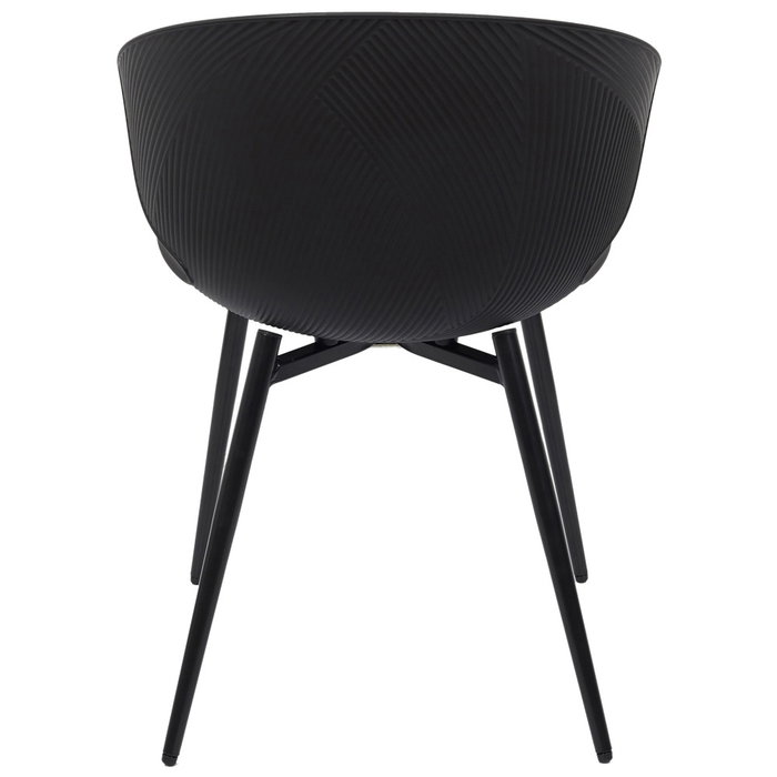 Home Deco Factory Silla Negra Brighton - Acolchada, Respaldo con Relieve, Soporta 110 kg, 49x56x79 cm