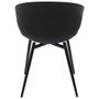 Home Deco Factory Silla Negra Brighton - Acolchada, Respaldo con Relieve, Soporta 110 kg, 49x56x79 cm