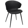 Home Deco Factory Silla Negra Brighton - Acolchada, Respaldo con Relieve, Soporta 110 kg, 49x56x79 cm