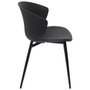 Home Deco Factory Silla Negra Brighton - Acolchada, Respaldo con Relieve, Soporta 110 kg, 49x56x79 cm