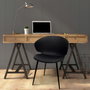 Home Deco Factory Silla Negra Brighton - Acolchada, Respaldo con Relieve, Soporta 110 kg, 49x56x79 cm