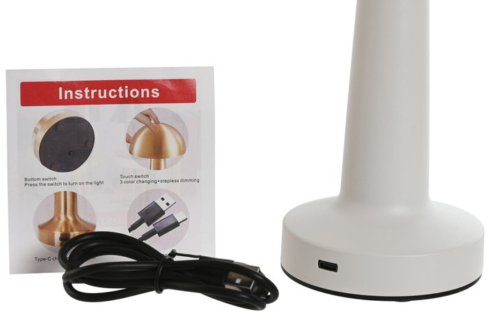 DKD Home Decor Lámpara de Sobremesa LED Metal Táctil Recargable (Surtido de 2 unidades)