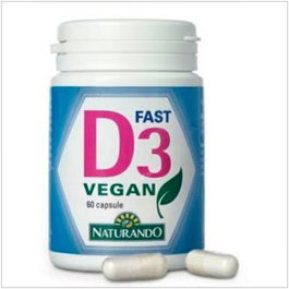 NATURANDO D3 Fast Vegan 60Comp. Vitamina D Vegana para Huesos y Sistema Inmune 2000UI