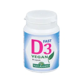 NATURANDO D3 Fast Vegan 60Comp. Vitamina D Vegana para Huesos y Sistema Inmune 2000UI