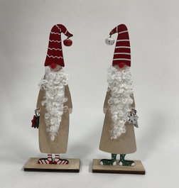 DKD Home Decor Figura Papá Noel MDF y Poliéster 9,5x4x25 cm Surtido 2
