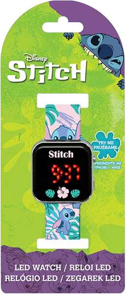 Kids Euroswan Reloj Digital LED Stitch con Luz LED y Funciones 3.5 cm Modelos Surtidos
