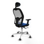 PIQUERAS Y CRESPO Silla de oficina Jorquera con mecanismo Sincro/Traslack, Azul y Gris