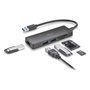 NGS IHUB READER Hub USB con 3 Puertos y Lector de Tarjetas SD/microSD Negro