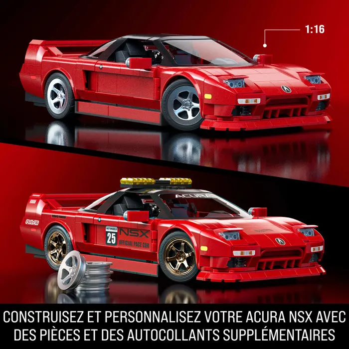 Hot Wheels Mattel JFT17 - Set de Construcción Acura NSX de los 90 - Mattel Brick Shop