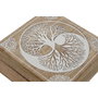 DKD Home Decor Set de 2 Joyeros de Mango con Diseño de Árbol, Blanco y Natural