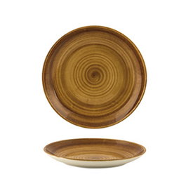 Summa Plato Hondo Spiral/Rustic 23 cm - Vajilla de Vitro Porcelana - Color Marrón (Set de 6)