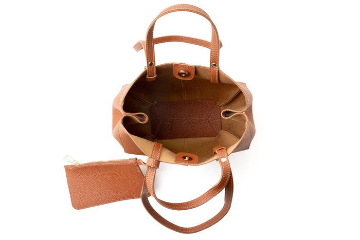 Lucky Bees 1274 Bolso de Hombro Cuero de Polivinilo Color Tan