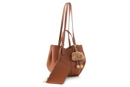 Lucky Bees 1274 Bolso de Hombro Cuero de Polivinilo Color Tan