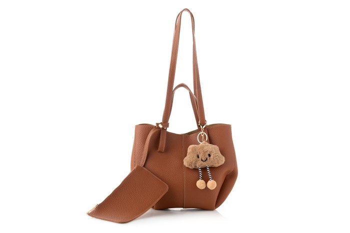 Lucky Bees 1274 Bolso de Hombro Cuero de Polivinilo Color Tan