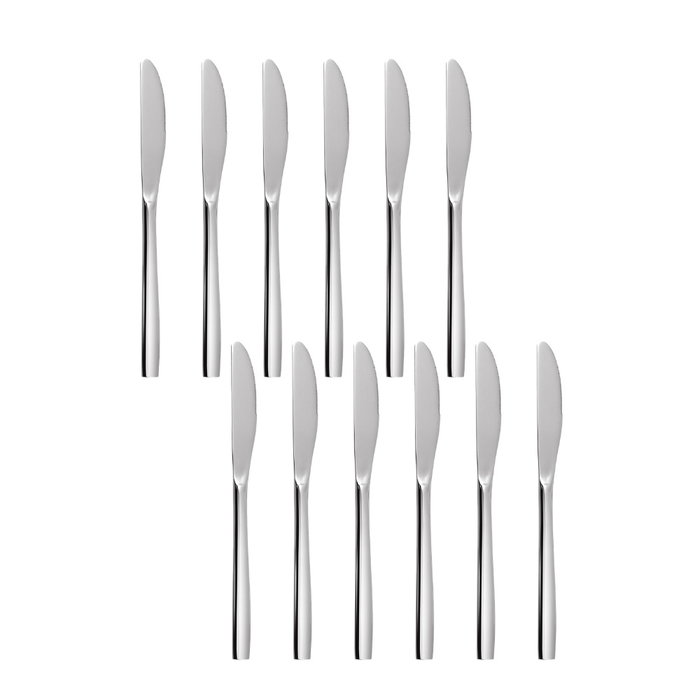 Summa Cuchillo Postre Satin - Cuchillo de Postre en Acero Inoxidable Satinado, Longitud 200 mm (Set de 12)