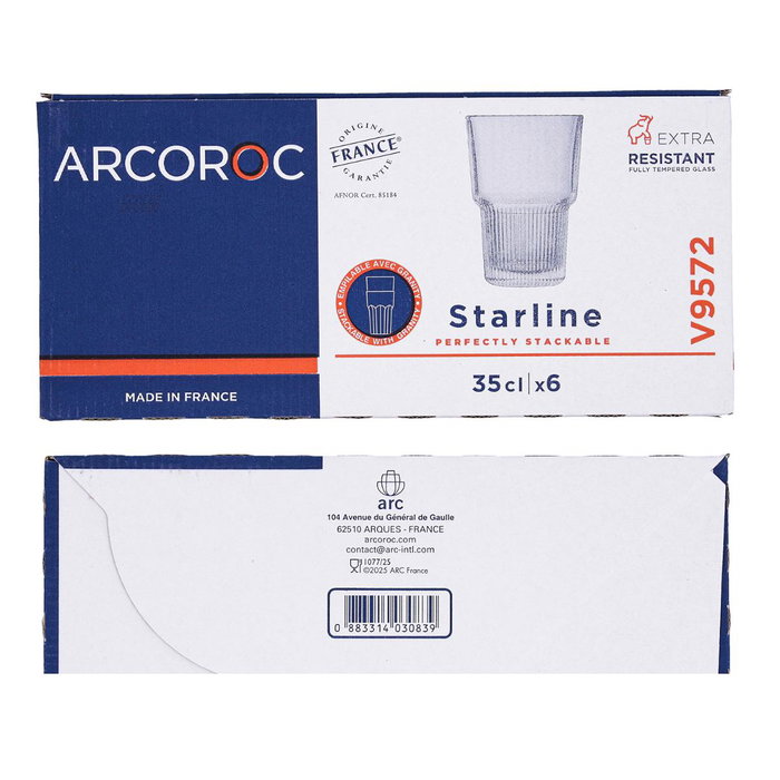 Caja 6 Vasos Altos Tensionados Starline Arcoroc 35 cL Caja 6 Vasos Altos Tensionados Starline Arcoroc 35 cL