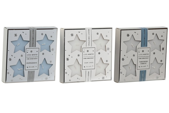 DKD Home Decor Set de 4 Velas de Cera de Parafina Surtidas