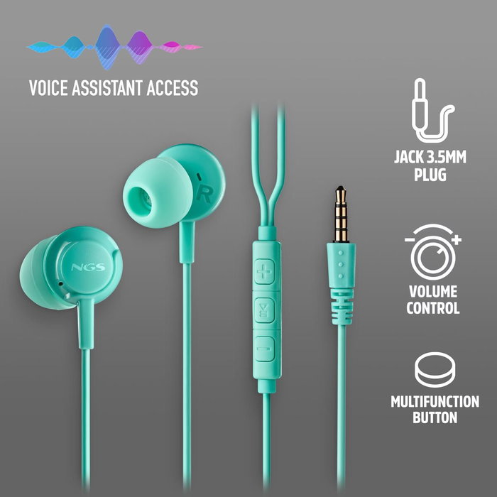 NGS Cross Drift Mint Auriculares Intrauditivos con Micrófono NGS Cross Drift Mint Auriculares Intrauditivos con Micrófono