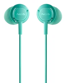 NGS Auriculares NGS CROSS DRIFT MINT - Auriculares intraurales alámbricos con micrófono, control multifunción y jack 3.5 mm para música y llamadas - Color menta