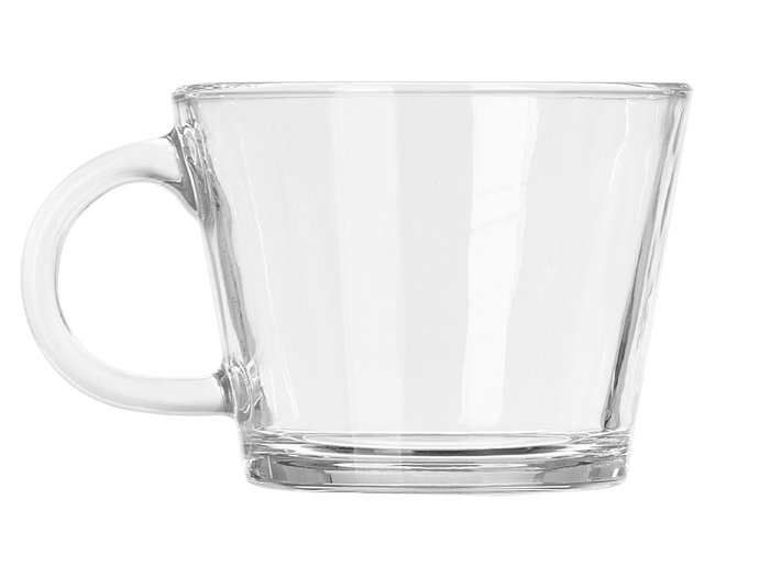 Vivalto Tazón de Desayuno con Asa, 400 ml, Transparente, Vidrio, 13.5x10.5x8.5 cm (Set de 24)