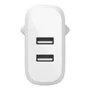 Belkin WCE001VF1MWH Cargador de Pared USB 24W Blanco 2 Puertos 2.4A - Cable USB-A a USB-C Incluido 1m
