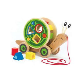 Hape Arrastre Caracol Encajable de Madera 30,10x18,6x11,20 cm