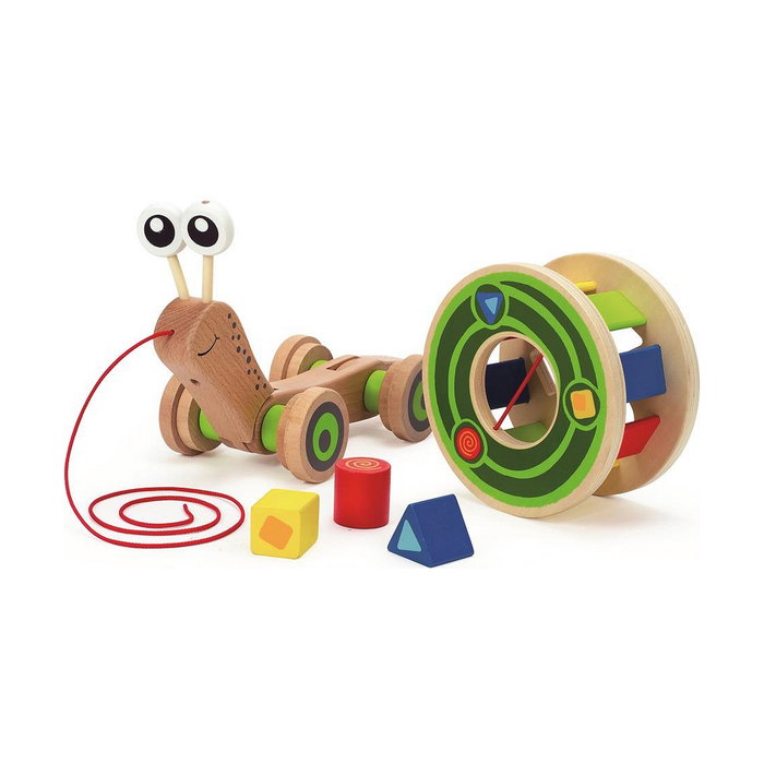 Hape Arrastre caracol encajable de madera
