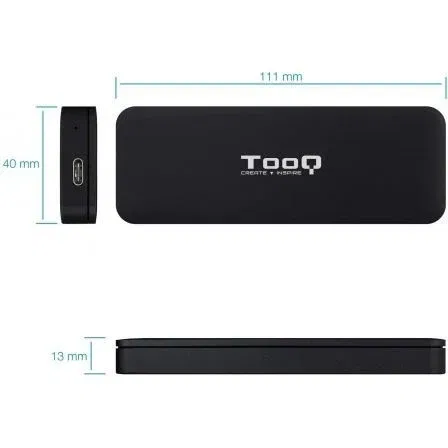 TooQ Caja Externa SSD M.2 NVMe TQE-2280B / USB 3.1 Gen2 / Sin Tornillos / Aluminio