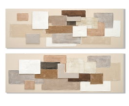 DKD Home Decor Cuadro Lienzo MDF 150x3x50 Abstracto Surtido de 2 piezas