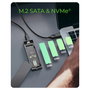 ICY BOX IB-1826MCL-CU31 Caja Externa SSD M.2 NVMe/SATA USB 3.2 Gen 2 Tipo C 10 Gbps con Iluminación RGB, Aluminio Gris, Plug and Play, Hot-swap