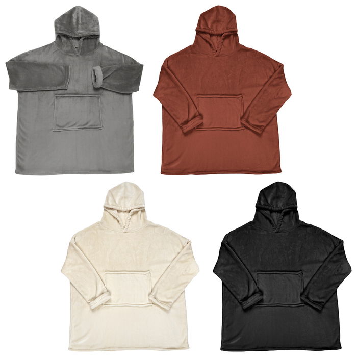 Home Deco Factory Sudadera con Bolsillo y Capucha Talla Única Medidas 118x85 cm Colección Sweat Plaid