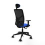 PIQUERAS Y CRESPO Silla de oficina Motilla con mecanismo Sincro, Azul y Negro