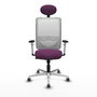 PIQUERAS Y CRESPO Silla de oficina Zulema con mecanismo Sincro, Morado y Blanco