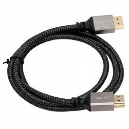 Captiva Cable HDMI a HDMI Negro 4K 60Hz 1m HighSpeed Conectores Bañados en Oro