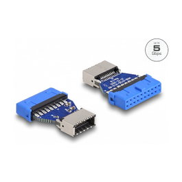 DeLOCK Adaptador USB 3.2 Gen 1 de Cabezal de Pines Hembra a Interno Clave A Hembra