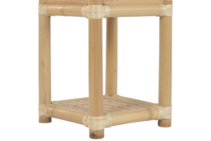 DKD Home Decor Macetero Tropical Natural Bambú y Ratan 35 x 76 x 35 cm