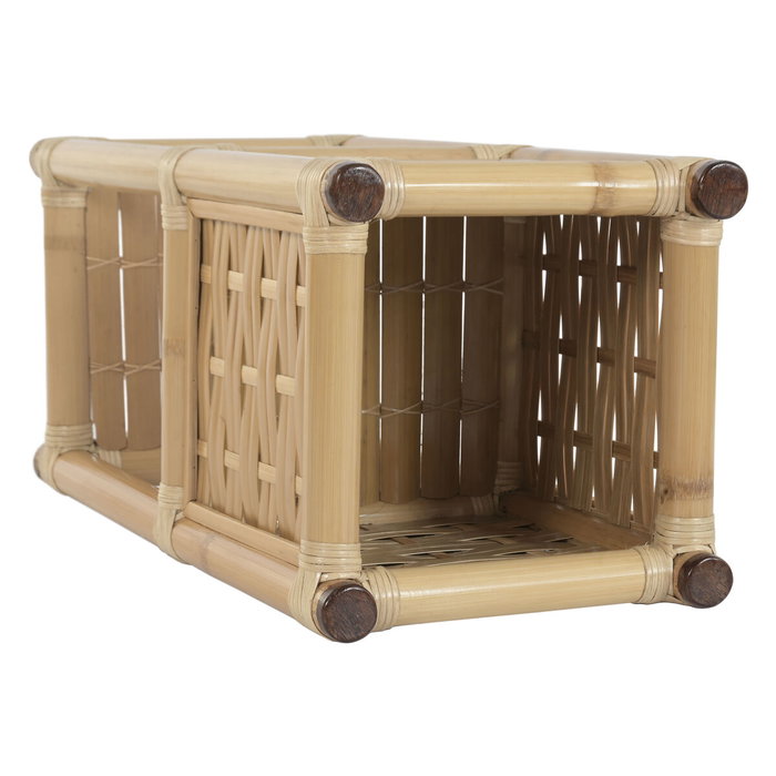 DKD Home Decor Macetero Bambú y Ratán Natural 35x35x76