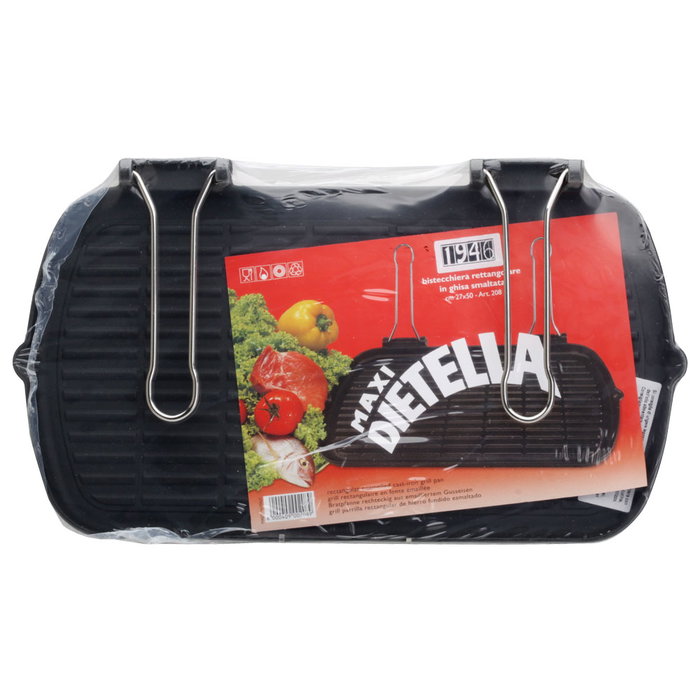 1946 Sartén Grill Maxidietella Hierro Fundido Esmaltado 2 Mangos 27x50 cm No Inducción