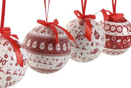 DKD Home Decor Bola Decoracion Navidad Tradicional Rojo Blanco Set 14 Piezas 21.5 x 15.5 x 25 cm
