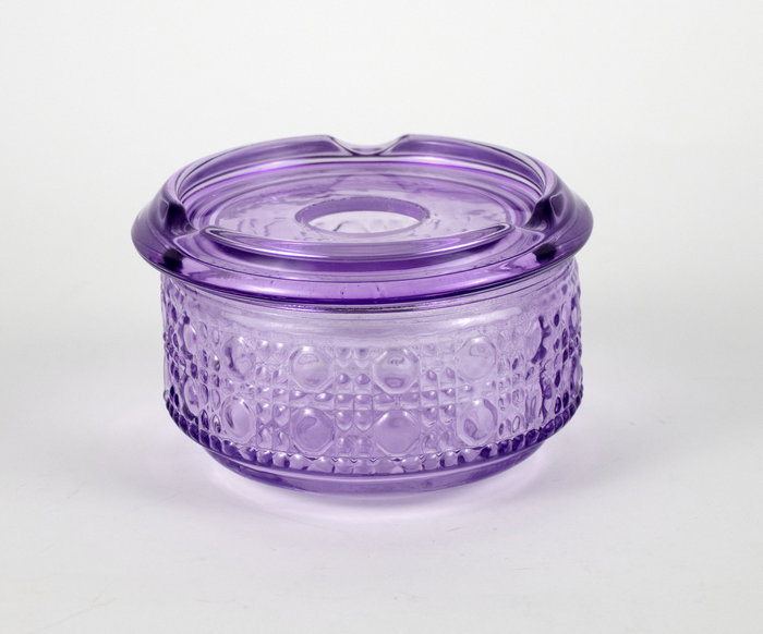 Inde Cenicero Agua Vidrio Textura Relieve 11.4x11.4x7.4 cm (24 Unidades)